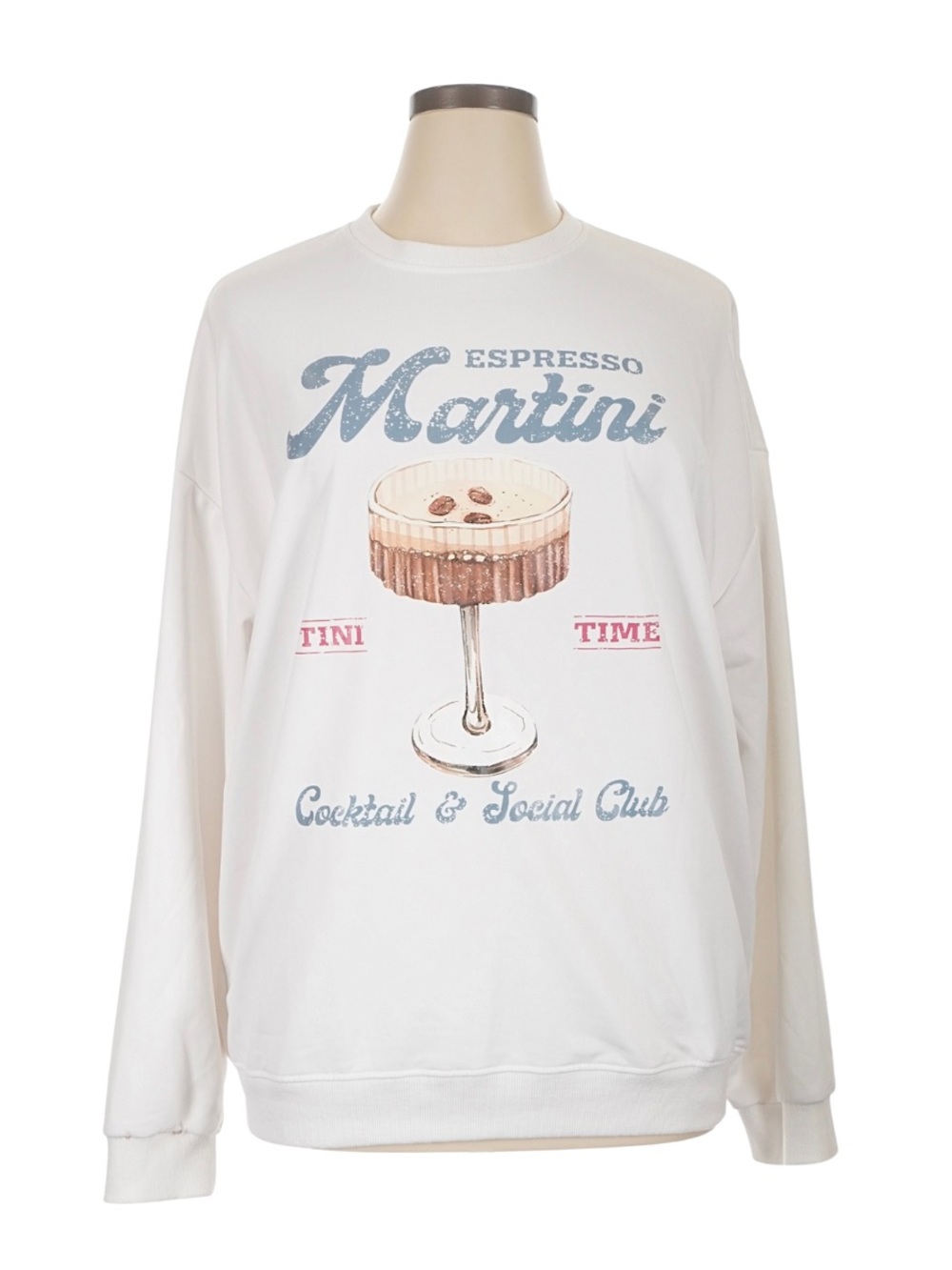 Espresso Martini Graphic Sweatshirt in White Like New